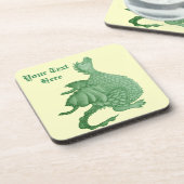 mythische fantasiekertje schattige groene draak bier onderzetter (Linkerzijde)