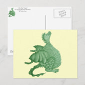 mythische fantasiekertje schattige groene draak briefkaart (Voorkant / Achterkant)