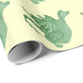 mythische fantasiekertje schattige groene draak cadeaupapier (Rol Hoek)