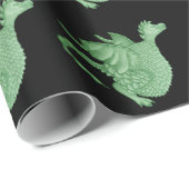 mythische fantasiekertje schattige groene draak cadeaupapier (Rol Hoek)
