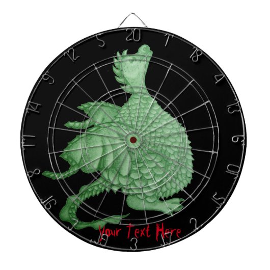 mythische fantasiekertje schattige groene draak dartbord (Voorkant)
