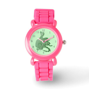 mythische fantasiekertje schattige groene draak horloge