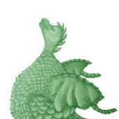 mythische fantasiekertje schattige groene draak legpuzzel