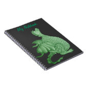 mythische fantasiekertje schattige groene draak notitieboek (Rechterzijde)