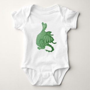 mythische fantasiekertje schattige groene draak romper