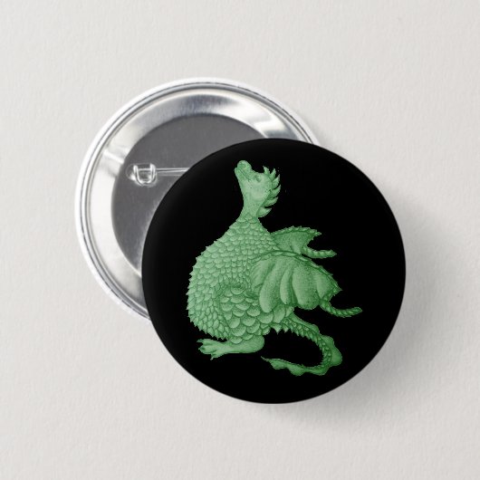 mythische fantasiekertje schattige groene draak ronde button 5,7 cm (Voorkant /achterkant)