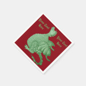mythische fantasiekertje schattige groene draak servetten (Hoek)