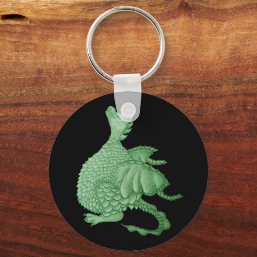 mythische fantasiekertje schattige groene draak sleutelhanger (Voorkant)