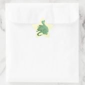 mythische fantasiekertje schattige groene draak ster sticker (Tas)