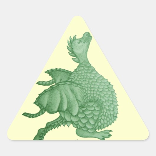 mythische fantasiekertje schattige groene draak sticker (Voorkant)