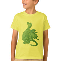 mythische fantasiekertje schattige groene draak