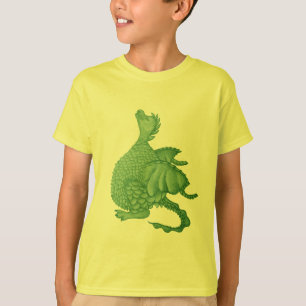 mythische fantasiekertje schattige groene draak t-shirt