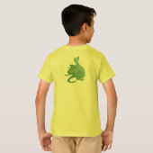 mythische fantasiekertje schattige groene draak t-shirt (Achterkant volledig)