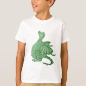 mythische fantasiekertje schattige groene draak t-shirt (Voorkant)