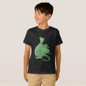 mythische fantasiekertje schattige groene draak t-shirt (Voorkant volledig)