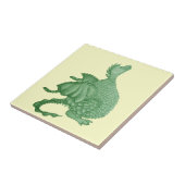 mythische fantasiekertje schattige groene draak tegeltje (Zijkant)