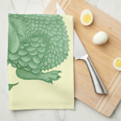 mythische fantasiekertje schattige groene draak theedoek (Quarter Fold)