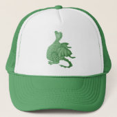mythische fantasiekertje schattige groene draak trucker pet (Voorkant)