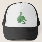 mythische fantasiekertje schattige groene draak trucker pet (Voorkant)