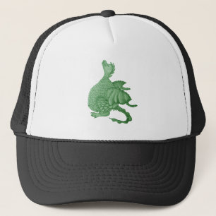 mythische fantasiekertje schattige groene draak trucker pet