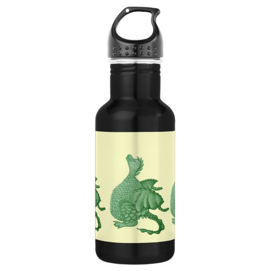 mythische fantasiekertje schattige groene draak waterfles  (Voorkant)