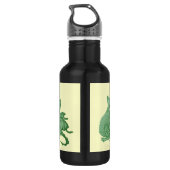 mythische fantasiekertje schattige groene draak waterfles  (Achterkant)