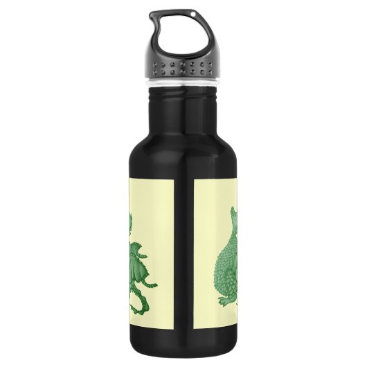 mythische fantasiekertje schattige groene draak waterfles (Achterkant)