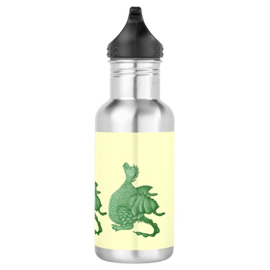 mythische fantasiekertje schattige groene draak waterfles (Rechts)