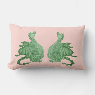 Mythische fantasiewezens twee schattige groene dra kussen