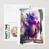 *~* Mythische FOTO AP48 Kinder Dragon Cartoon Briefkaart (Voorkant / Achterkant)