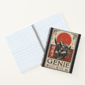 Mythische geest met hoorns en Crimson Sun Notitieboek (Binnen)