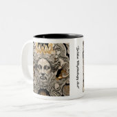 "Mythische Gouden Dreamscape" Tweekleurige Koffiemok (Voorkant links)