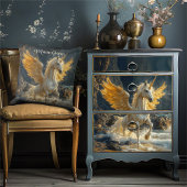 Mythische gouden gevleugelde Pegasus Ocean Fantasy Tissuepapier