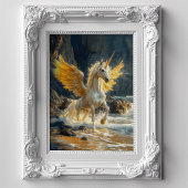 Mythische gouden gevleugelde Pegasus Ocean Fantasy Tissuepapier