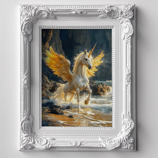 Mythische gouden gevleugelde Pegasus Ocean Fantasy Tissuepapier