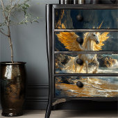 Mythische gouden gevleugelde Pegasus Ocean Fantasy Tissuepapier