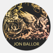 Mythische Griffin Beast Ronde Sticker (Voorkant)