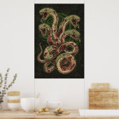Mythische Groene Slang Horror Kunst Poster (Keuken)