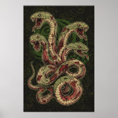 Mythische Groene Slang Horror Kunst Poster (Voorkant)