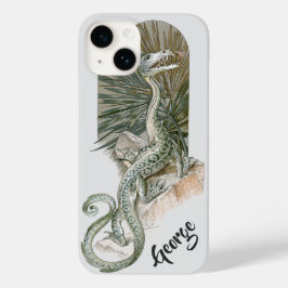 Mythische Hagedis Draak op Rotsen, Vintage Mytholo Case-Mate iPhone Case
