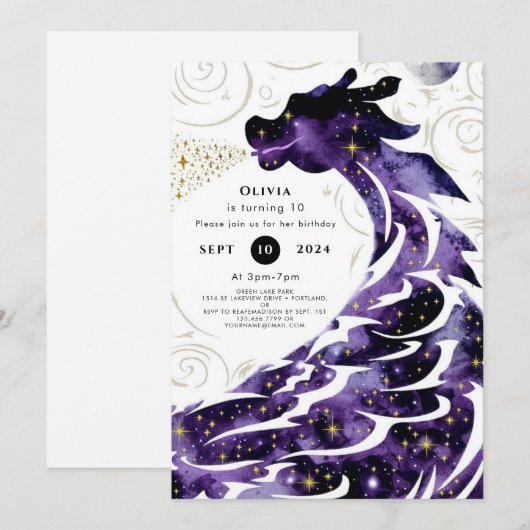 Mythische Happy Dragon Verjaardag Kaart (Voorkant / Achterkant)