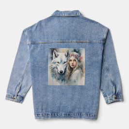 Mythische Harmonie van de Natuur Denim Jacket
