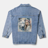 Mythische harmonie van Natuur Denim Jacket (Achterkant)