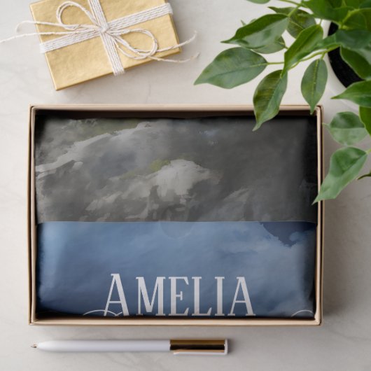 Mythische Keltische Draak Blauw Turkoois Tissuepapier (Geschenk)