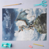 Mythische Keltische Draak Blauw Turkoois Tissuepapier (Craft)