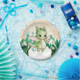 Mythische Kinder Draak Verjaardag Papieren Bordje