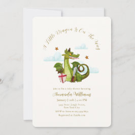 Mythische Kleine Draak Wolk Ster Baby Shower Kaart