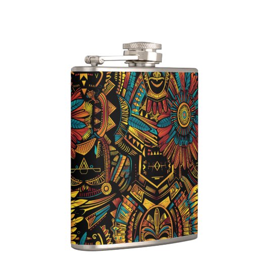 Mythische kobalt "Aztec Dream" omwikkelde vinylkol Heupfles (Rechts)