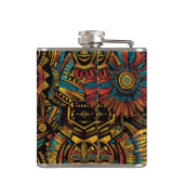 Mythische kobalt "Aztec Dream" omwikkelde vinylkol Heupfles (Achterkant)