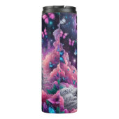 Mythische Kosmische Vlinders van het Zwarte Paard Thermosbeker (Achterkant)